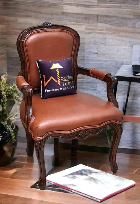 Discover the Timeless Elegance of the Etch Hand Carved Teak Wood Arm Chair