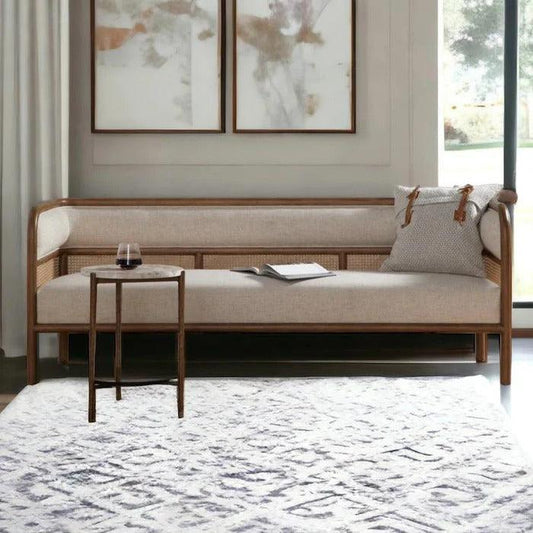 Sophisticated Comfort: The Beauty of Teak Wood Sofa with Curved Framing