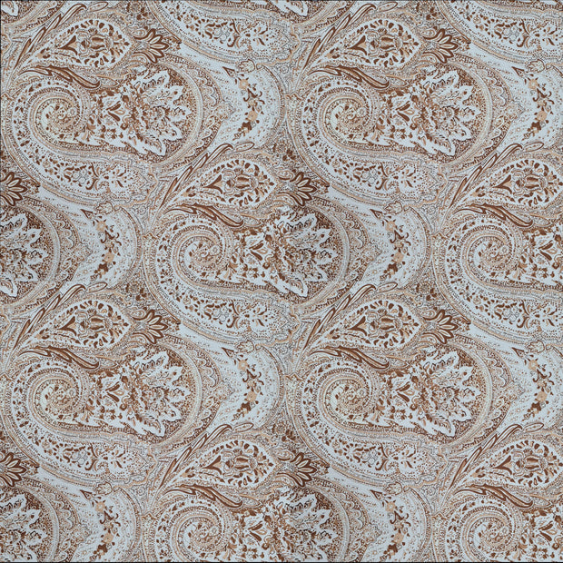 Velours Brown Printed Velvet Fabric - WoodenTwist