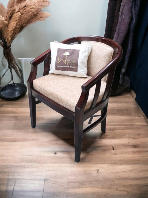 Wooden Twist Handmade Bow Style Teak Wood Armchair ( Brown ) - WoodenTwist