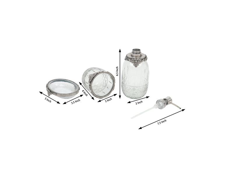 Regal Brass Accents Bathroom Set in Antique Silver Finish