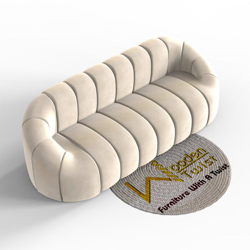Collin Modern Oval Shape 3 Seater Sofa - WoodenTwist