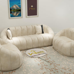 Collin Modern Oval Shape Sofa Set With Center Table - WoodenTwist