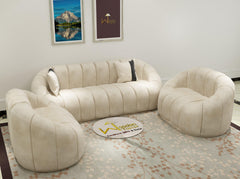 Collin Modern Oval Shape Sofa Set With Center Table - WoodenTwist