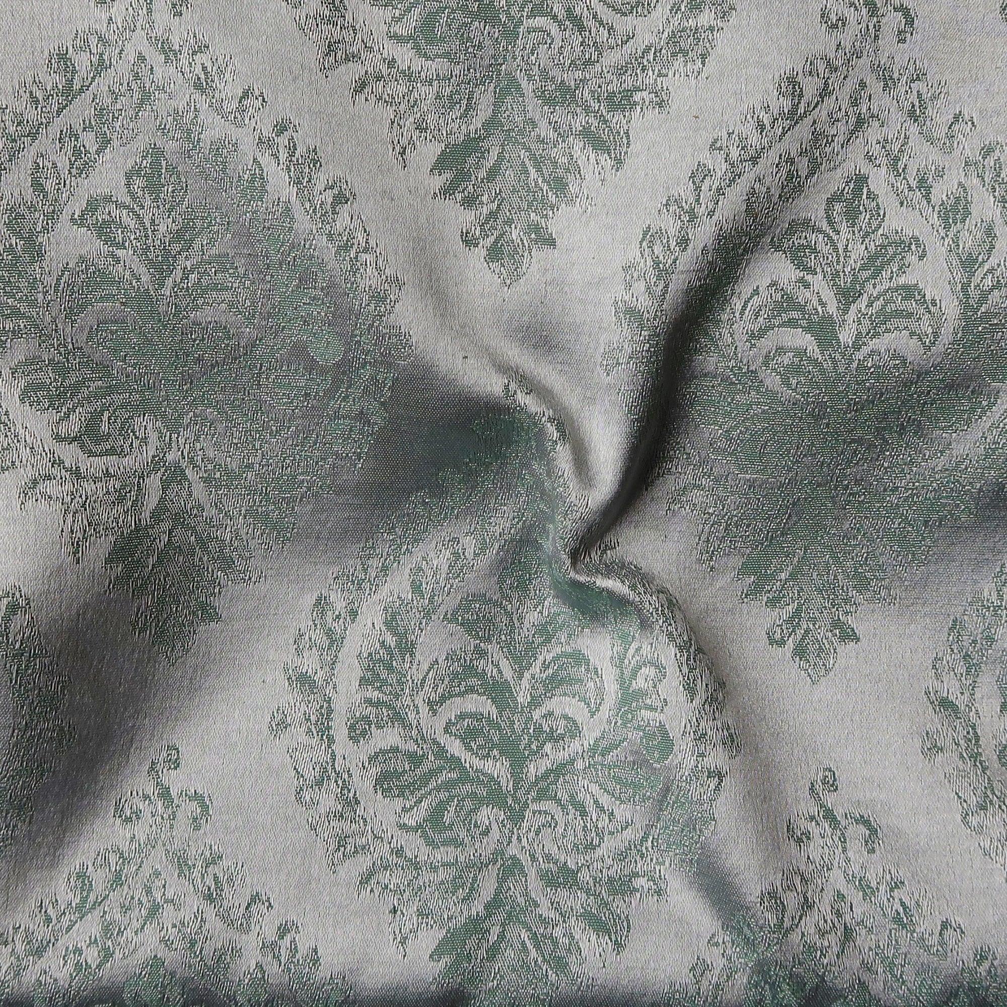 Lawn Green & Grey Printed Fusion Fabric - WoodenTwist