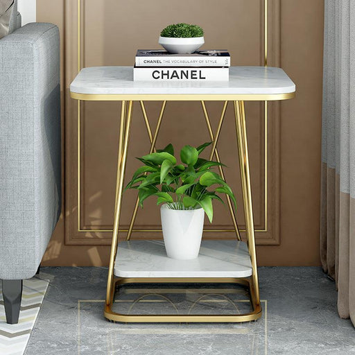 Glossy golden end table