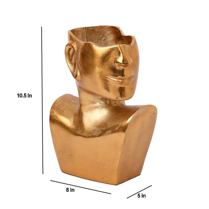 Visionary Face Golden Planter - WoodenTwist