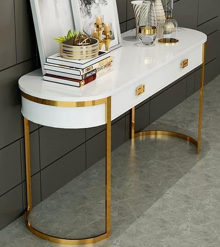 Sleek Oval Console Table - Modern Design