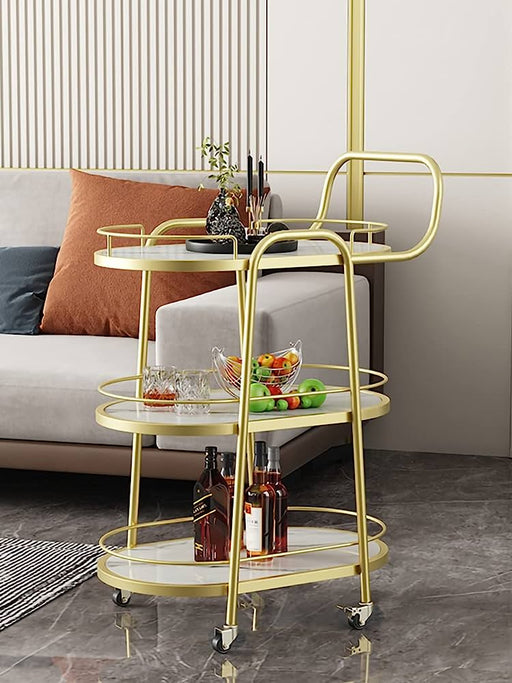 Luxurious Design Bar Cart with Marble Top