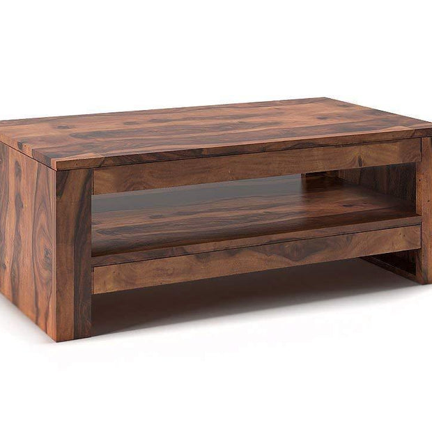 Moderna Wooden Handmade Solid Sheesham Wood Coffee Table - WoodenTwist