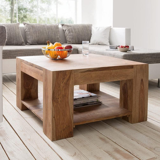 Elegante Wooden Handmade Solid Sheesham Wood Coffee Table - WoodenTwist