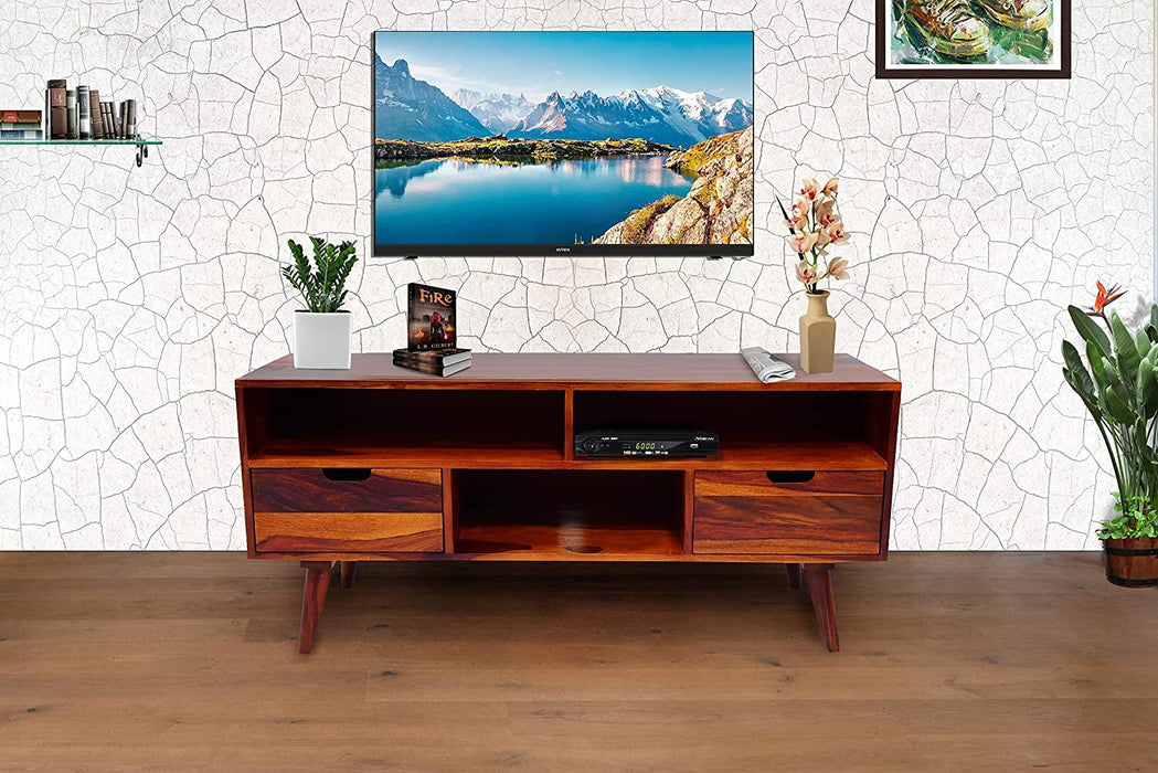 Orzuelo Solid Sheesham Wood TV Unit for Living Room - WoodenTwist