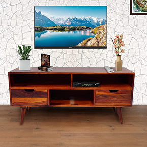 Orzuelo Solid Sheesham Wood TV Unit for Living Room - WoodenTwist