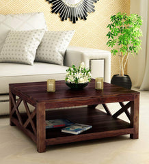 Aesthetic Wooden Handmade Solid Sheesham Wood Coffee Table - WoodenTwist