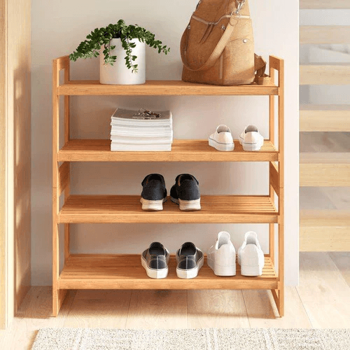 Esmalte natural Wooden Handmade Solid Sheesham Wood Shoe Rack - WoodenTwist