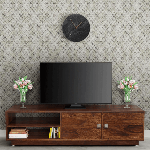 Dormitorio Handmade Solid Sheesham Wood TV Unit for Living Room - WoodenTwist