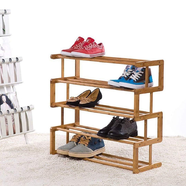 Wooden Handmade Stylish Solid Sheesham Wood Shoe Rack - WoodenTwist