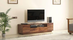 Handmade Solid Sheesham Wood TV Unit for Living Room - WoodenTwist