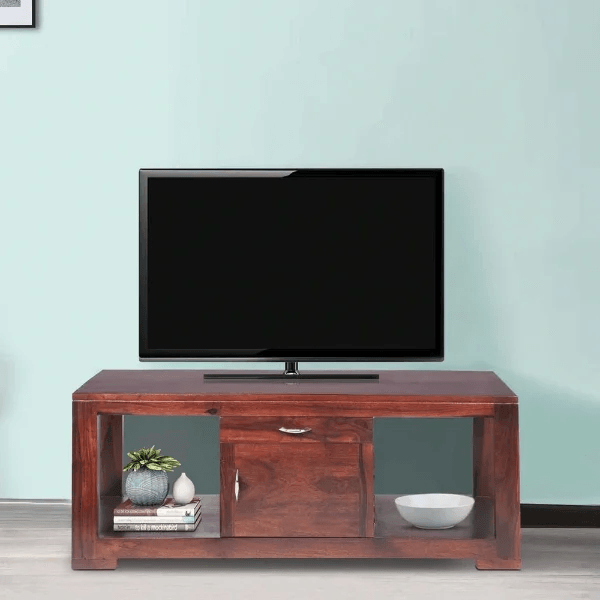 Real Solid Sheesham Wood TV Unit for Living Room - WoodenTwist