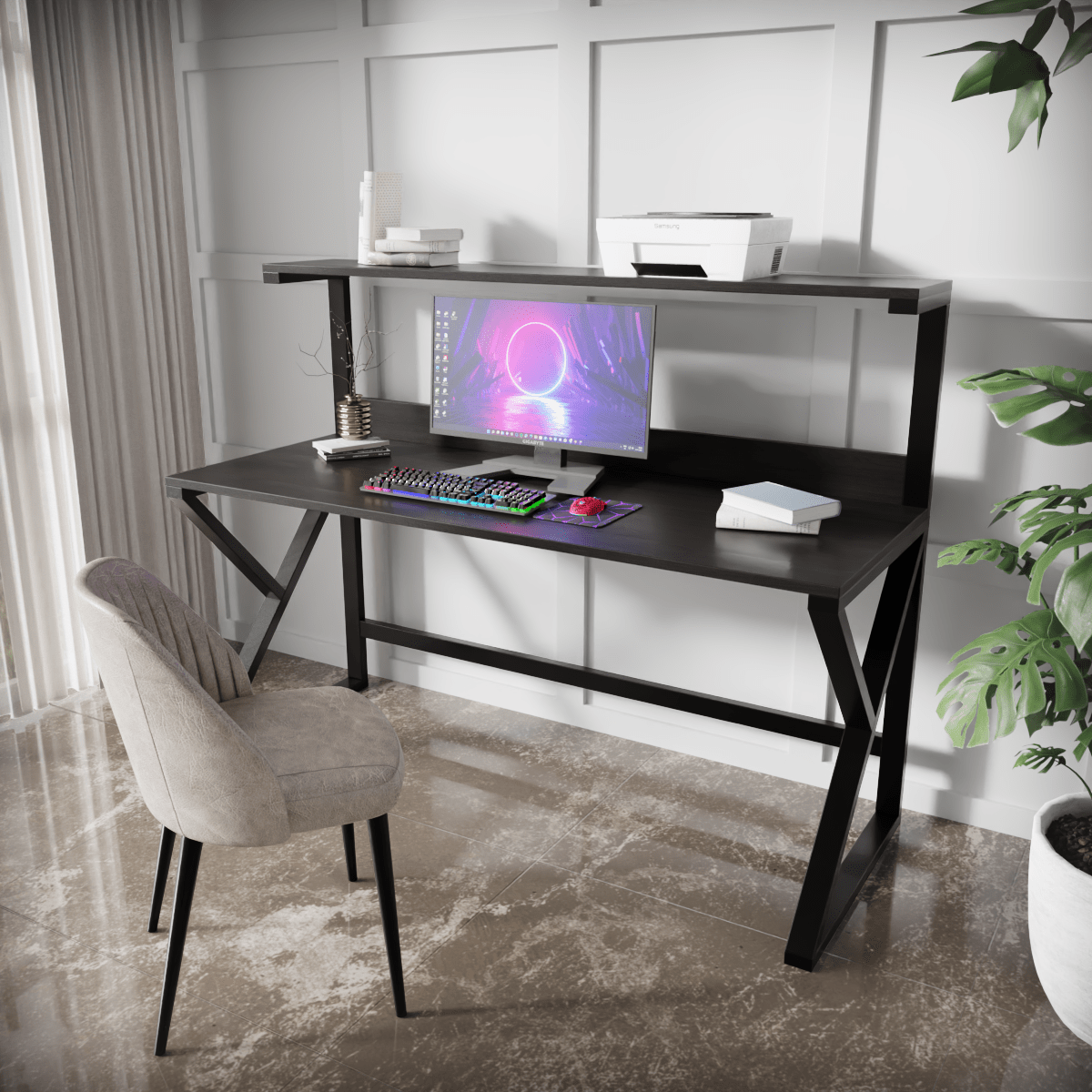 Bali Computer table in Beige finish by Riyan Luxiwood