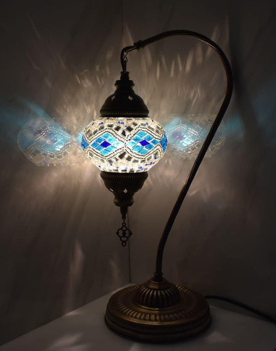 Exquisite Swan Turkish Glass Light Lamp - Modern Design | Tableware for Living Room & Bedroom - WoodenTwist