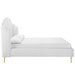 Wooden Twist Dana Wingback Velvet Upholstery Bed Elegant Rectangular Design - WoodenTwist