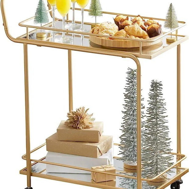 Luxurious Bar Cart with Smooth Rolling Wheels