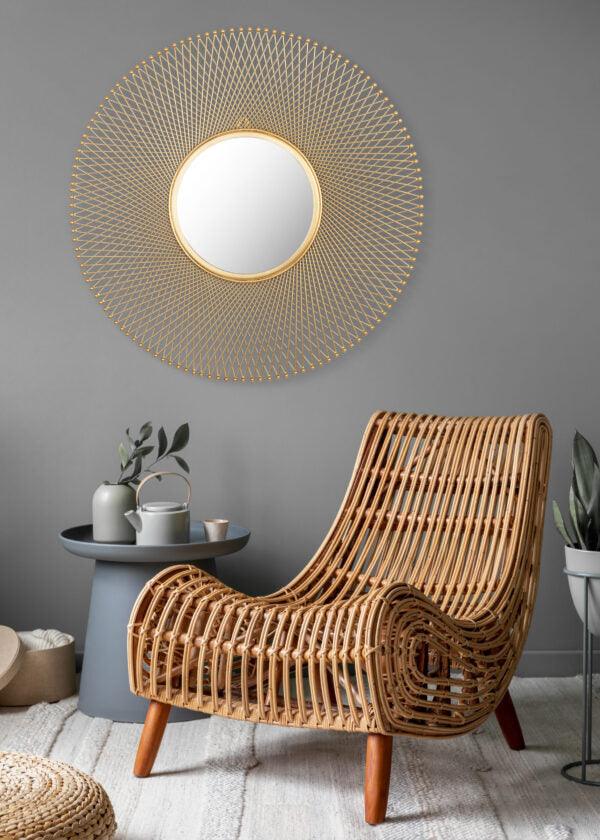 Lattice Round Mirror - WoodenTwist