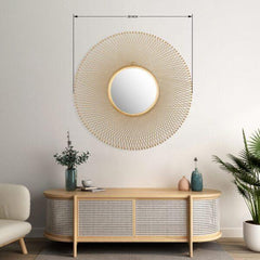 Lattice Round Mirror - WoodenTwist