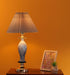 Elegant Vase-Shaped Glass Table Lamp - Grey Shade with Golden Base - WoodenTwist