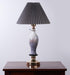 Shade Lamp with Glass Base and Gray Plated Shade| Elegant Vase Shaped with Shade - WoodenTwist