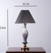 Shade Lamp with Glass Base and Gray Plated Shade| Elegant Vase Shaped with Shade - WoodenTwist