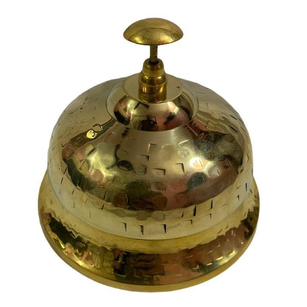 Shinny Brass Table Bell - Ornate Hotel Reception, Office Calling, Bar Desk, Home & Office Decor - WoodenTwist