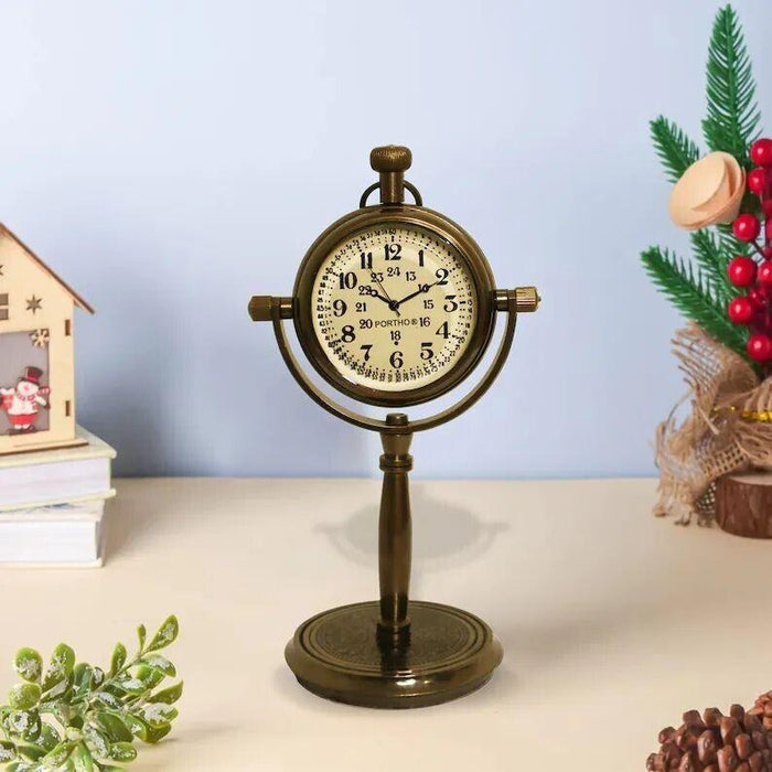 Brass Table Clock Antique Nautical Home & Office Gift, Silent Clocks Desk  Item