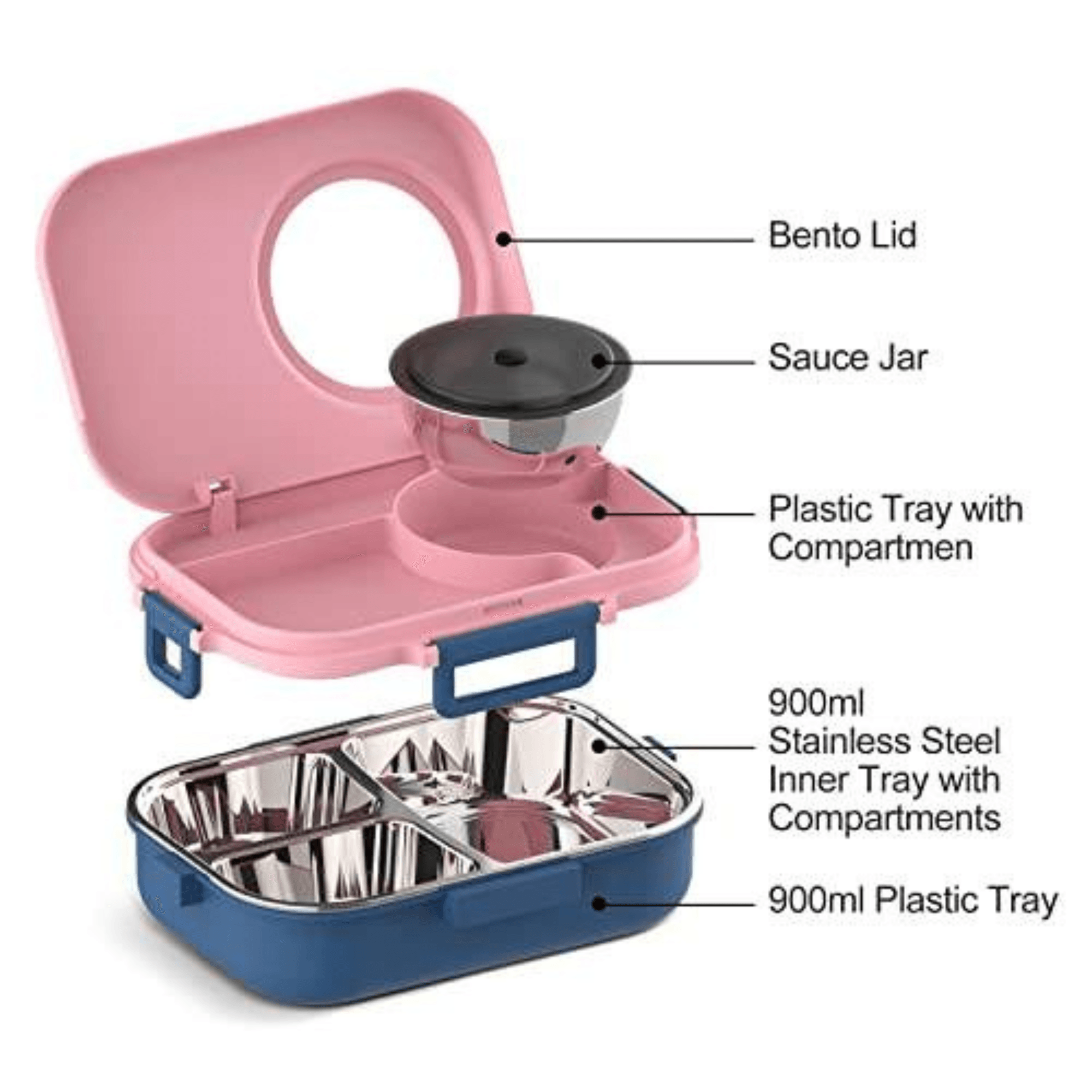 Stainless Steel Tiffin Box Lunch Box Kids Adults With Bag & Free Cutlery - WoodenTwist