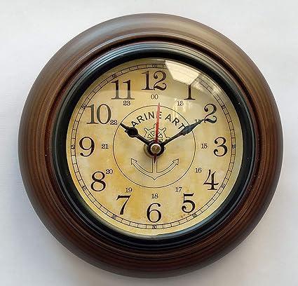 Antique Style 6-Inch Wall Clock Unique Brown Decorative Timepiece for Home & Office - WoodenTwist