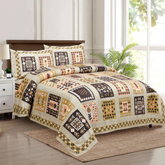 RAJASTHANI TRADITIONAL JAIPURI PURE COTTON KING SIZE DOUBLE BEDSHEET WITH 2 PILLOW COVERS SETS - WoodenTwist