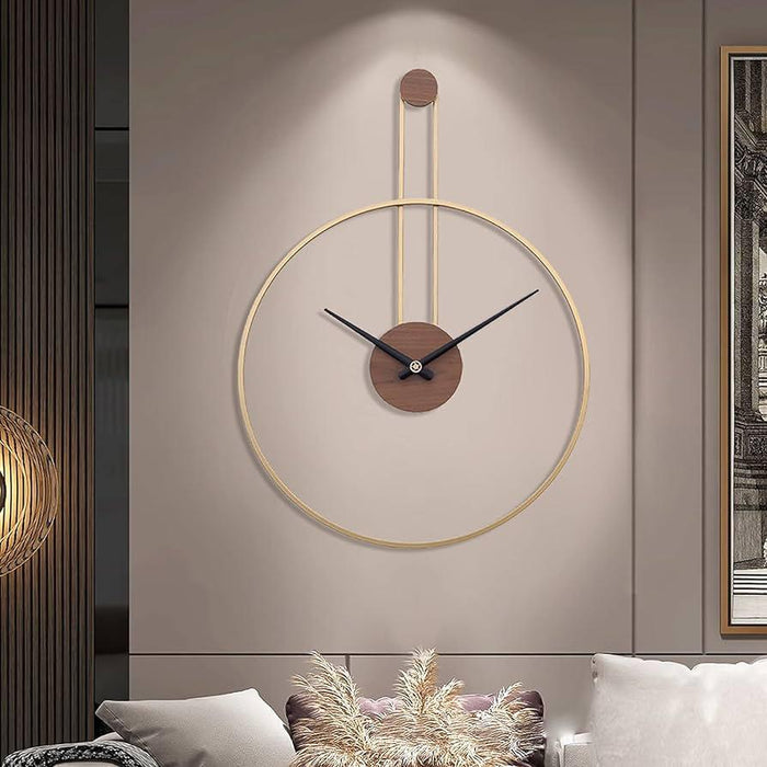 Golden Wall Clock for Living Room