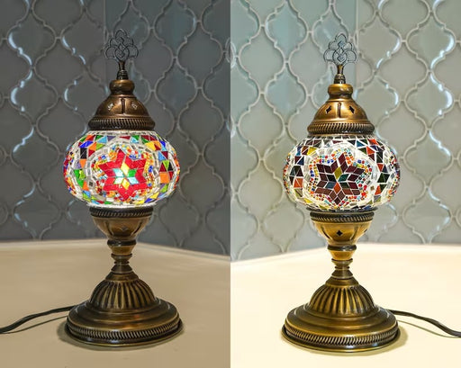 Turkish Moroccan Mosaic Table Lamp - Front View