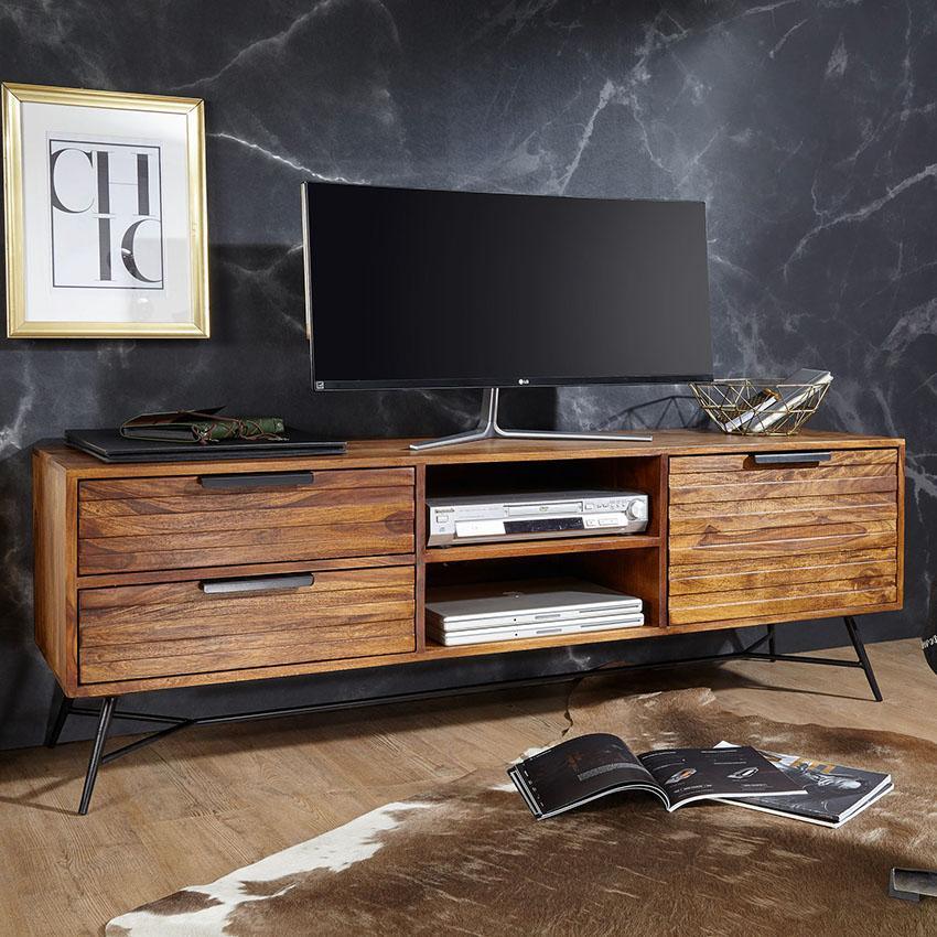 Mirando Solid Sheesham Wood TV Unit for Living Room - WoodenTwist