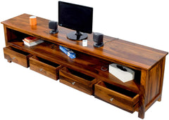 Botón Solid Sheesham Wood TV Unit for Living Room - WoodenTwist