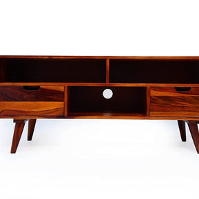 Orzuelo Solid Sheesham Wood TV Unit for Living Room - WoodenTwist