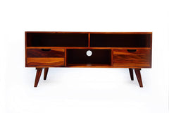 Orzuelo Solid Sheesham Wood TV Unit for Living Room - WoodenTwist