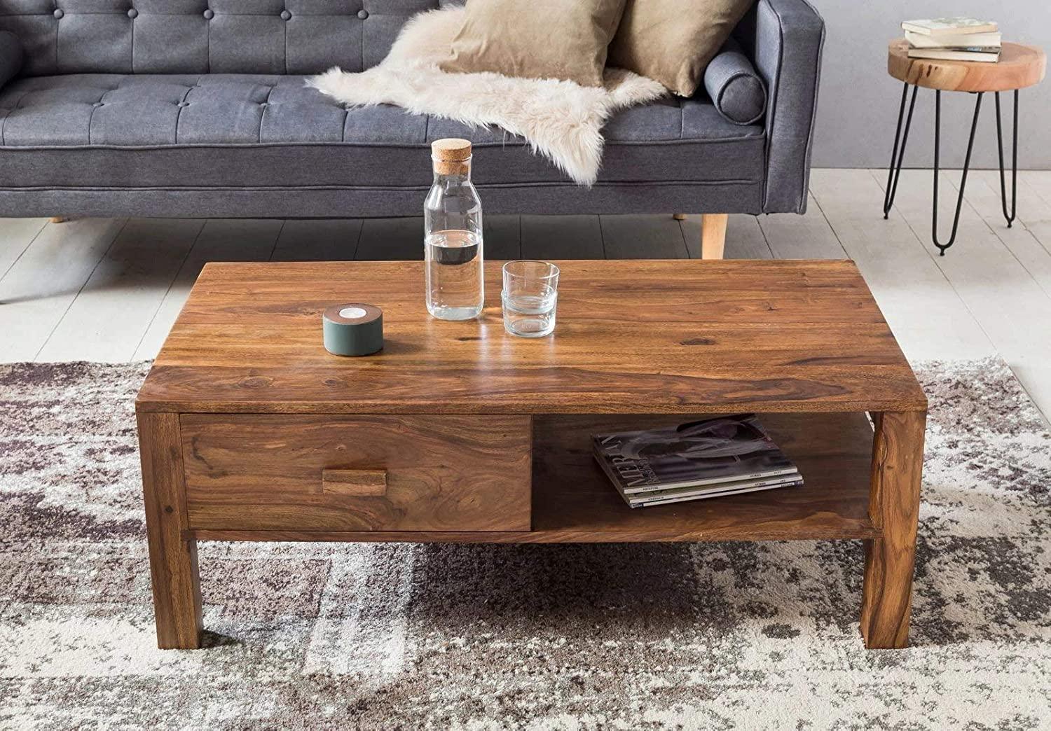 Classic Wooden Handmade Solid Sheesham Wood Coffee Table - WoodenTwist