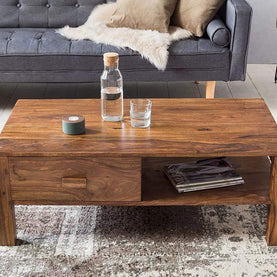 Classic Wooden Handmade Solid Sheesham Wood Coffee Table - WoodenTwist