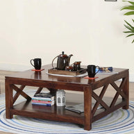 Aesthetic Wooden Handmade Solid Sheesham Wood Coffee Table - WoodenTwist