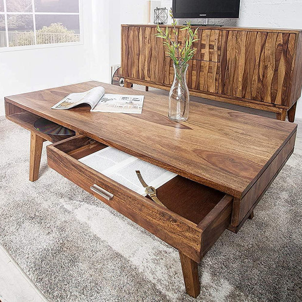 Espacio Wooden Handmade Solid Sheesham Wood Coffee Table - WoodenTwist