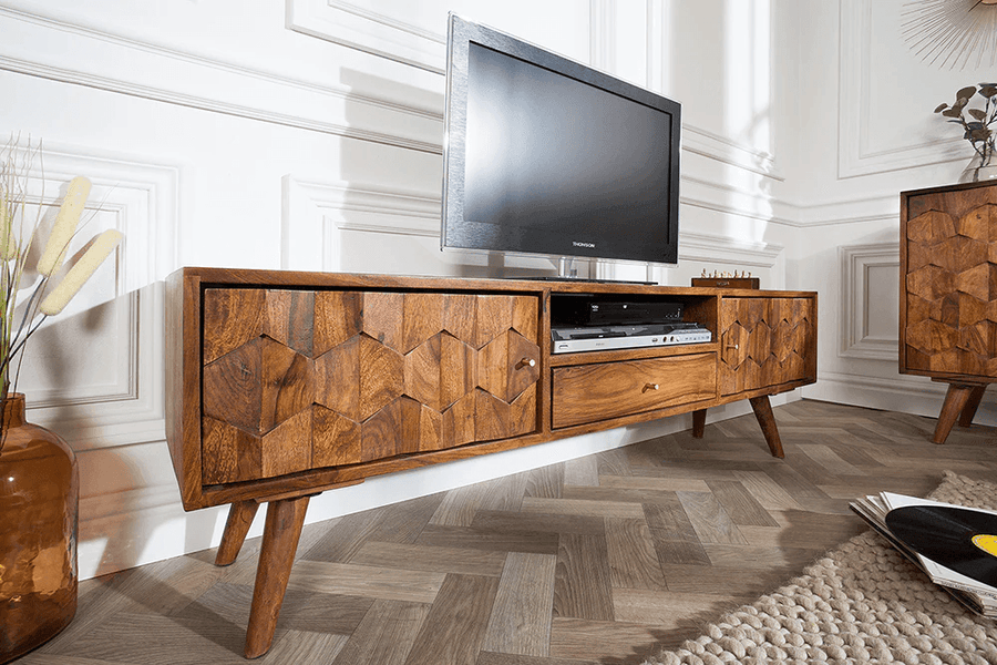 TV on top, devices tucked away