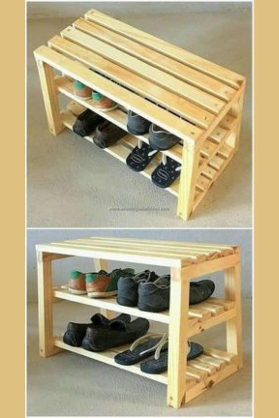 Wooden Handmade Solid Sheesham Wood Shoe Rack - WoodenTwist