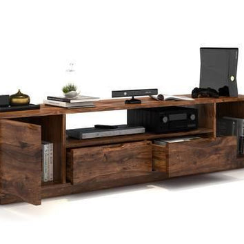 Handmade Solid Sheesham Wood TV Unit for Living Room - WoodenTwist